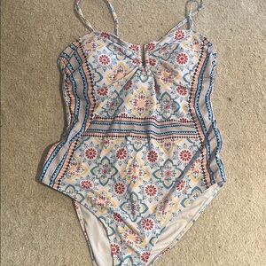 Floral Patterned One-Piece Swimsuit